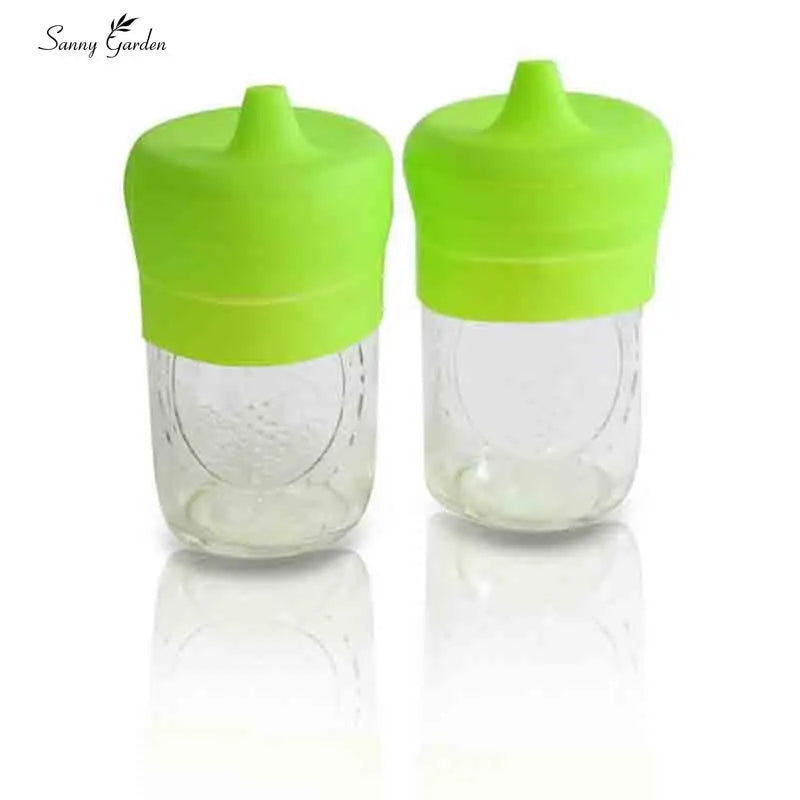 Creative Silicone Kids Baby Sippy Lids Reuseable Silicone Stretchable Leakproof Cup for kids Water Bottle Accessories