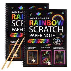 2 Pack Rainbow Scratch Paper Children'