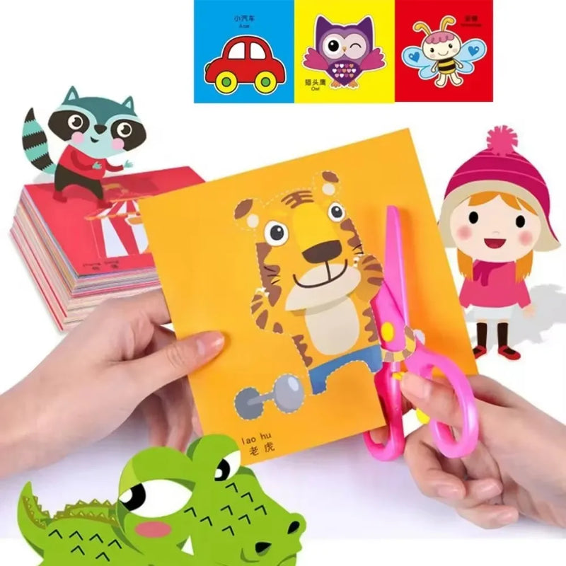 48Pcs Handmade Paper Cut Book Learning Toys