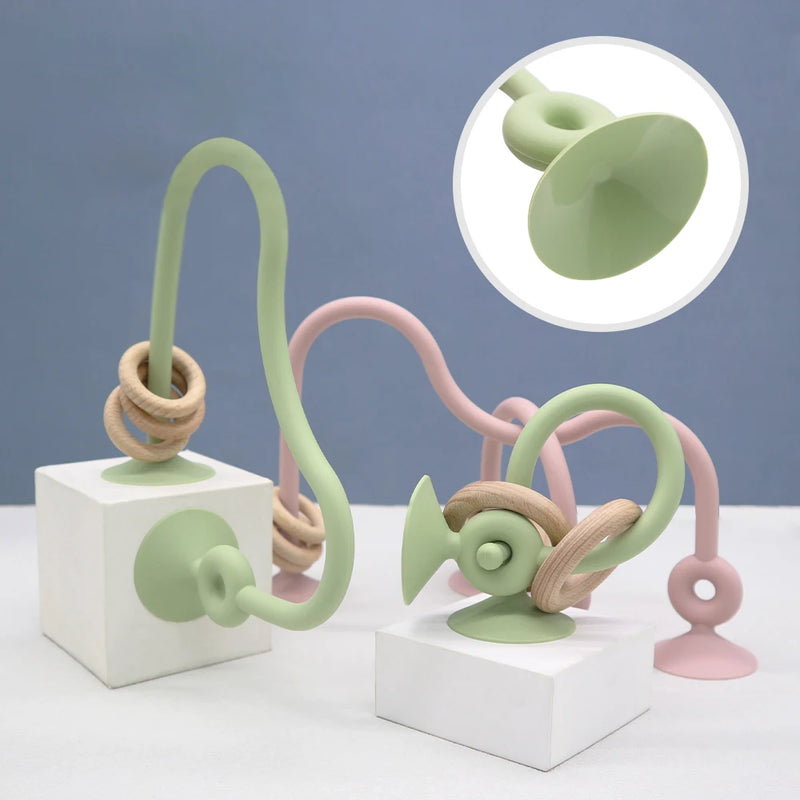 Kids Wood Ring Soft Silicone Teether