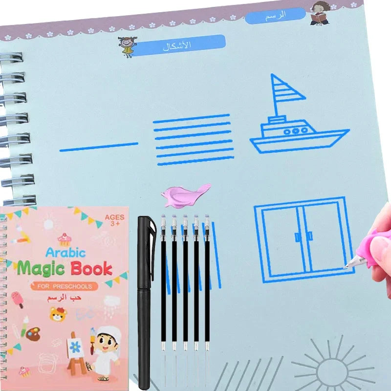 Pen Practic Reusable Magical Writing Book Free