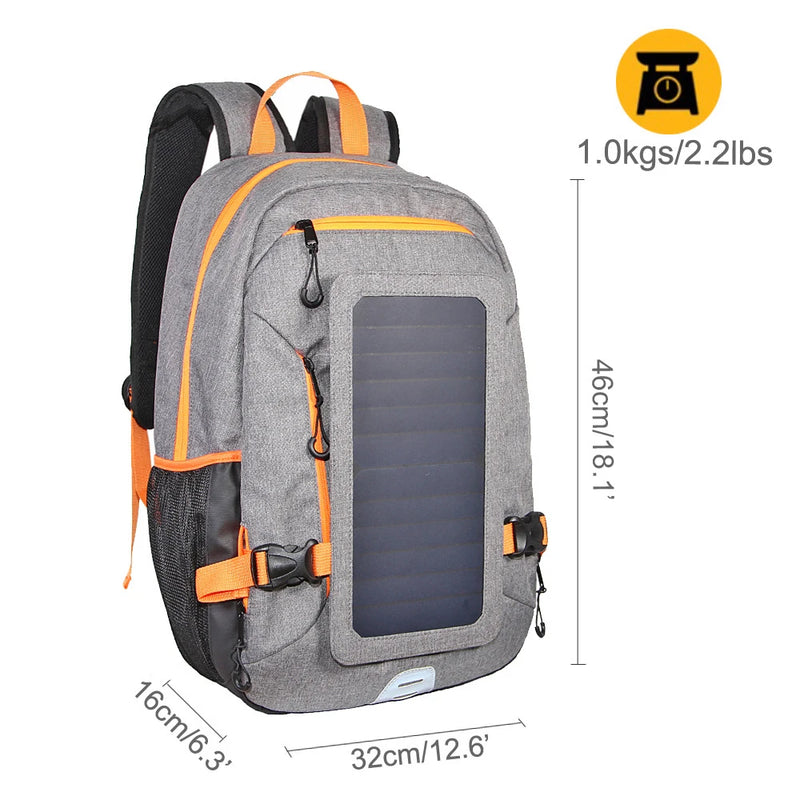 Solar Backpack with 6.5W Sunpower High Efficiencty Solar Panel